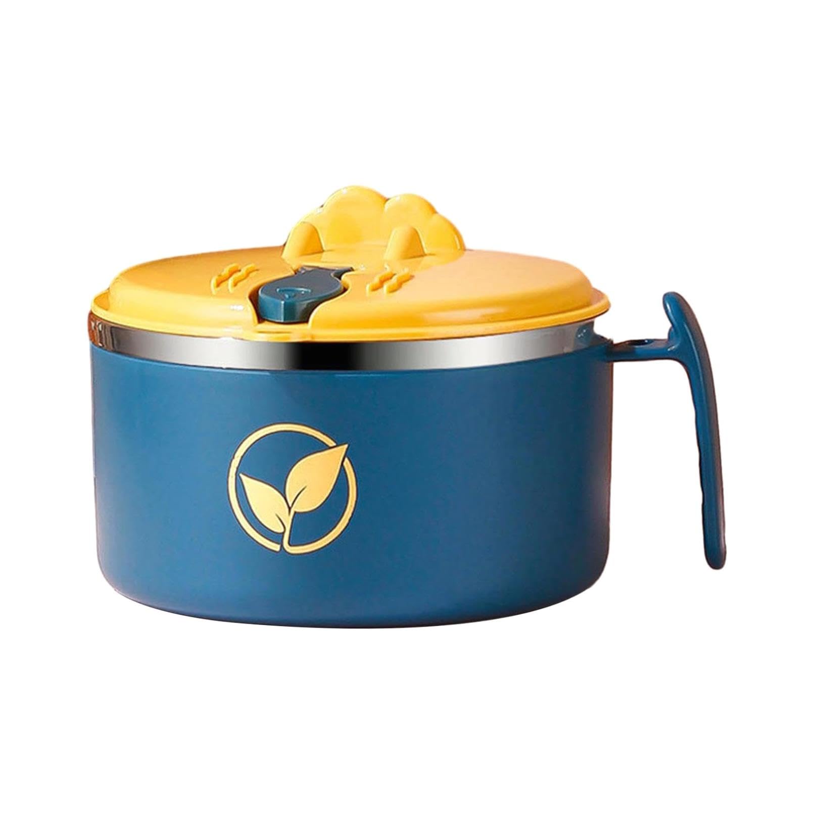 1000ml Instant Pasta Bowl - Microwave Safe Fast Cooking Bowl for Noodles, Soup & Meal Prep - Perfect for Office Lunch, Dorm Room & Camping - Blue