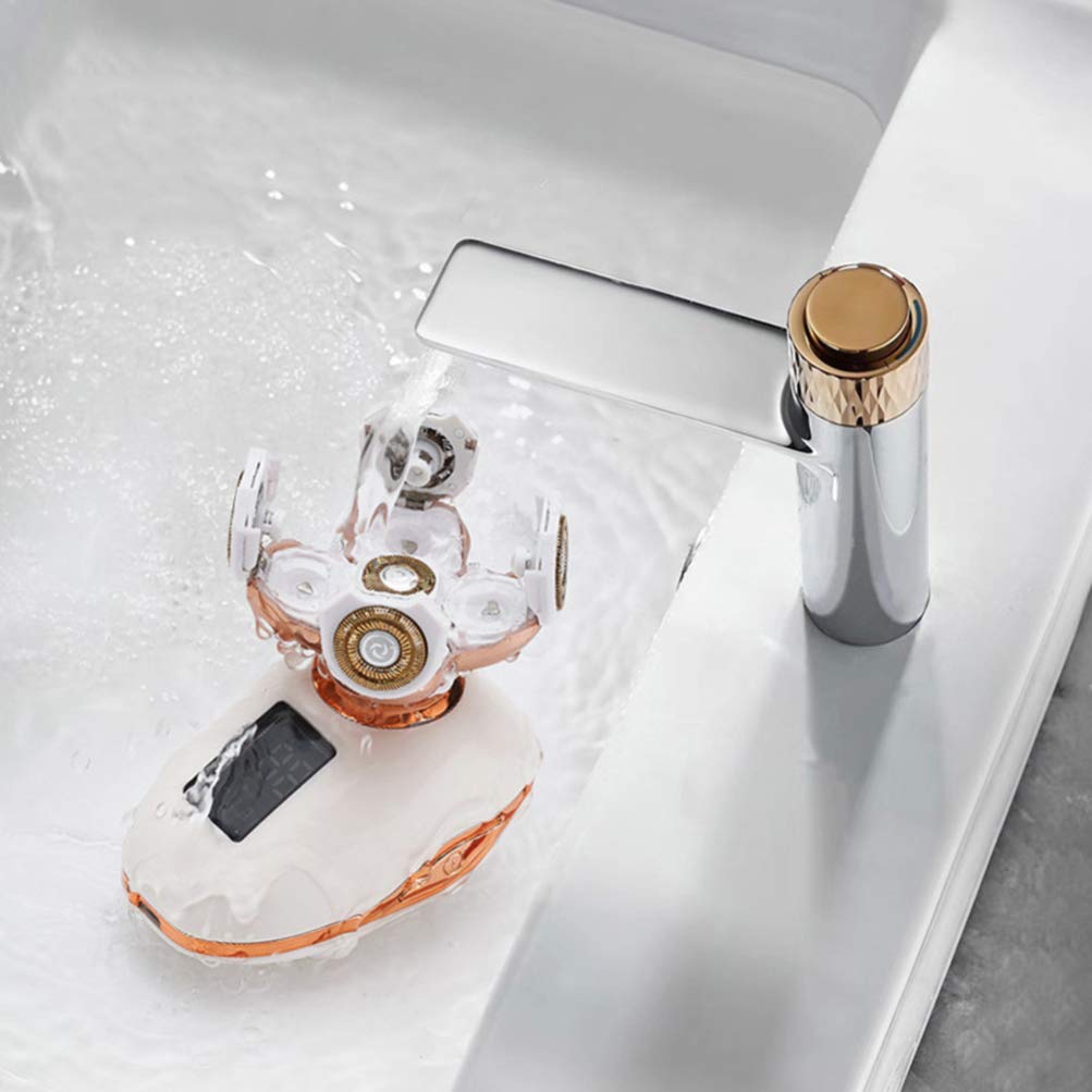 Electric Razor Trimmer for Men - Cordless Rechargeable Hair Clipper & Beard Shaver with Precision Blades - Perfect for Home, Travel, and Professional Grooming (White)