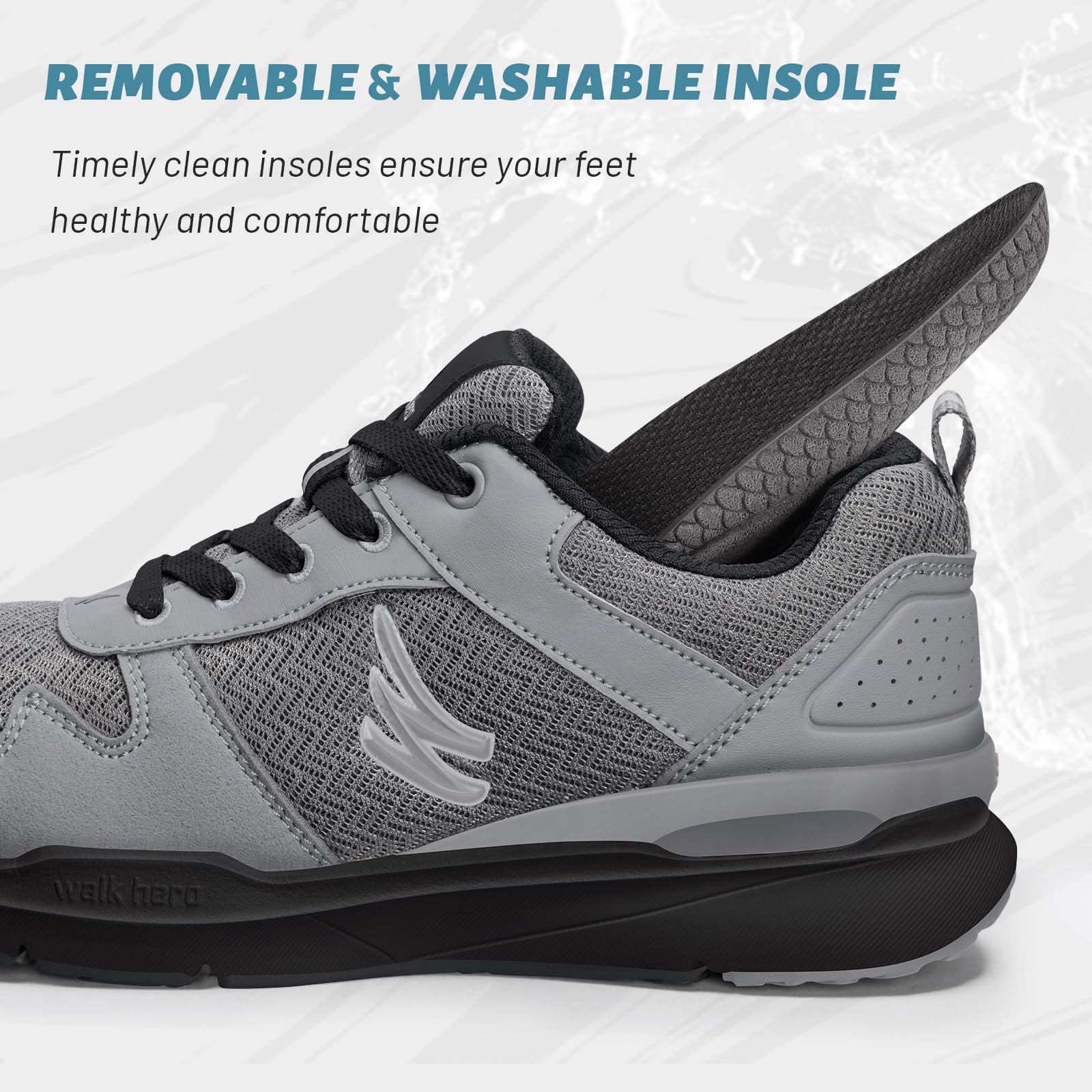 Men's Orthopedic Walking Shoes for Plantar Fasciitis Relief - Arch Support Sneakers with Non-Slip Rubber Sole - Comfortable Casual Shoes for Daily Wear & Pain Relief - Perfect for Work, Travel & Outdoor Activities