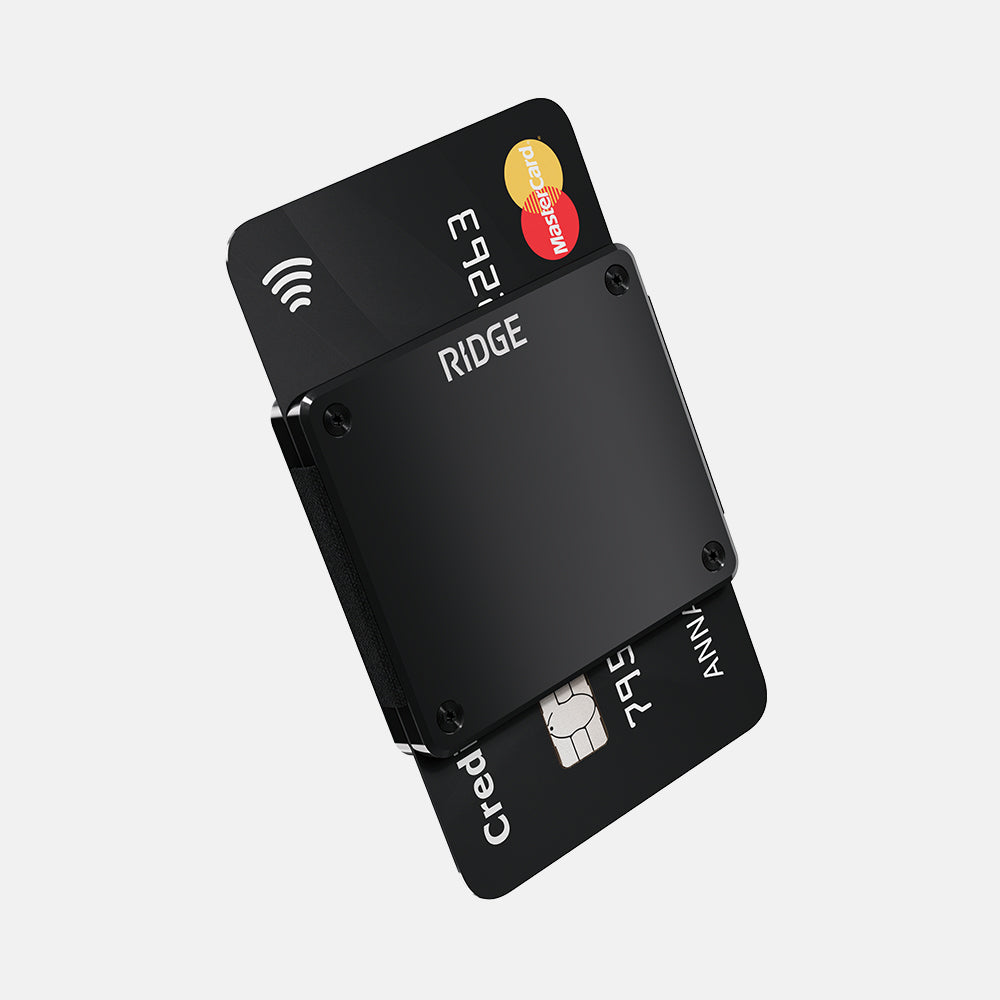 The Ridge Lite Slim Minimalist Wallet - Royal Black RFID Blocking for Men | Perfect for Travel, Everyday Carry & Secure Card Storage