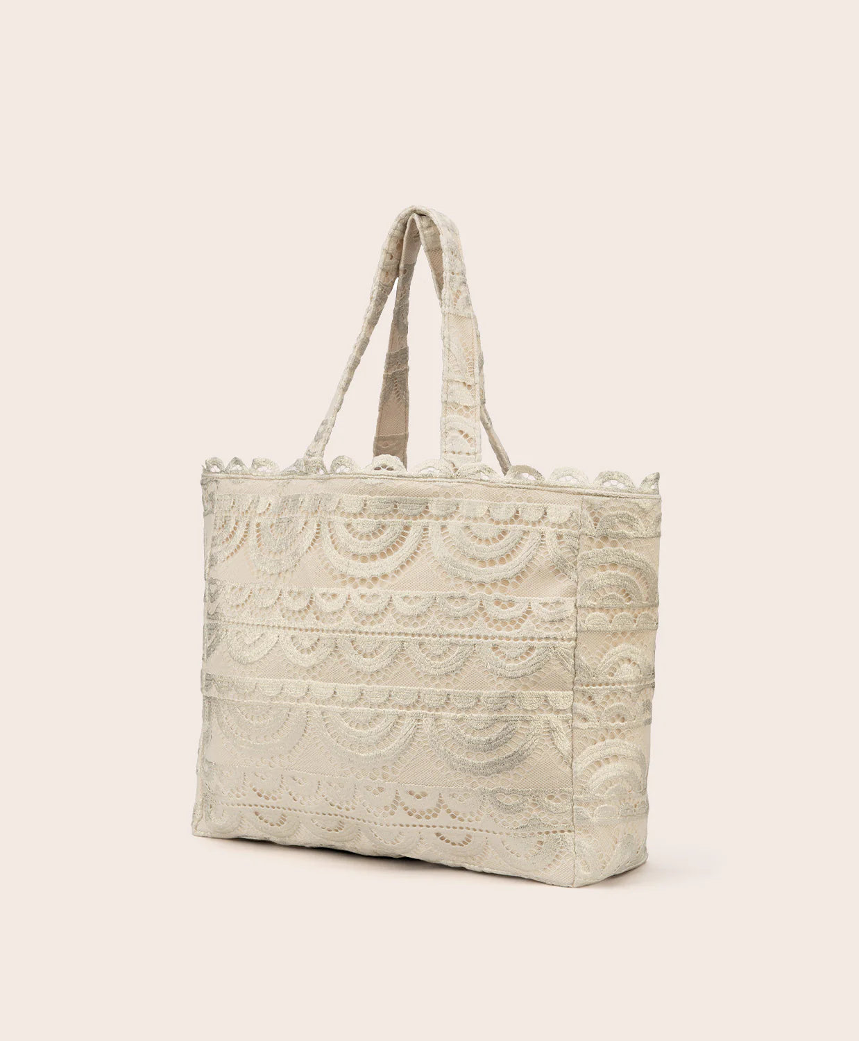 PQ Vanilla Noah Lace Tote Bag - Stylish Women's Handbag for Work, Travel & Shopping | Durable & Fashionable Shoulder Bag for Everyday Use