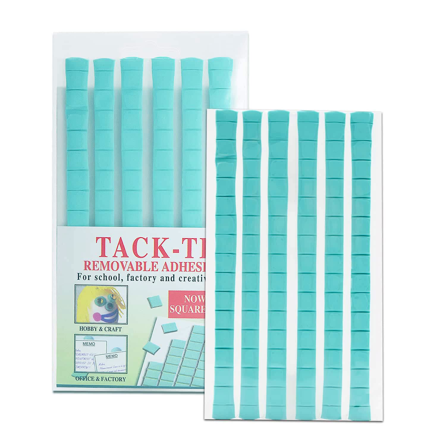 204 Pcs Non-Toxic Reusable Poster Putty - Sticky Tacky Adhesive for Mounting Photos, Posters & Frames - Wall Safe Removable Putty for Home, Office & Party Decorations (Green)
