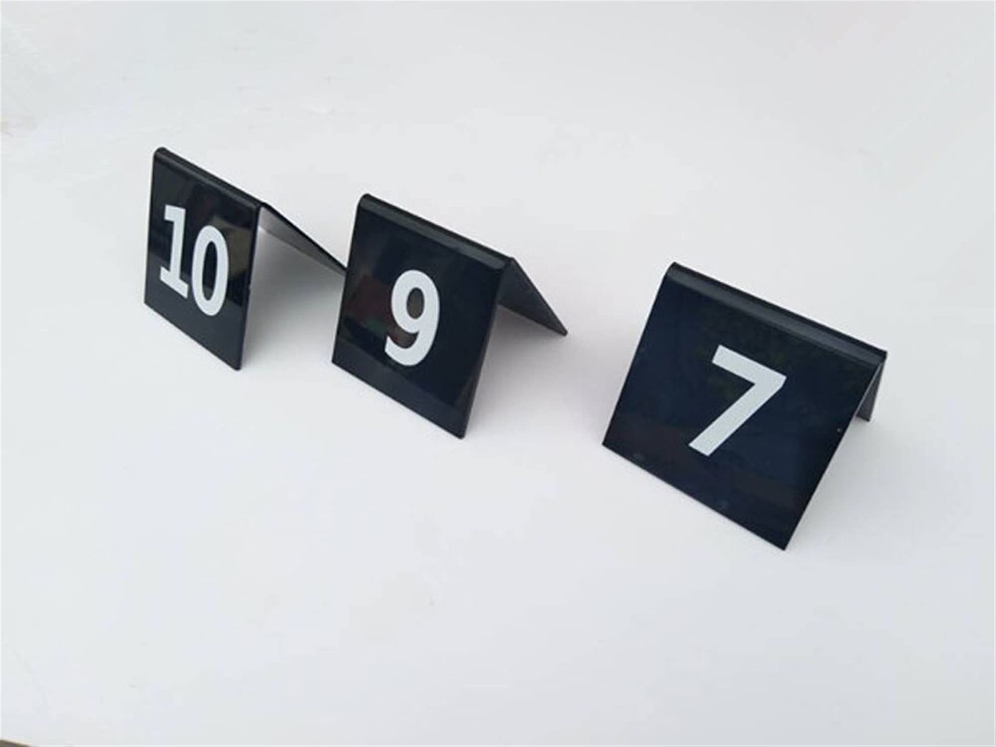 Elegant Acrylic Table Numbers 1-10 for Weddings, Banquets & Events - Rustic Tent Style Table Cards (3.1x3.1x3.1 Inch) - Perfect for Restaurant, Café, Hotel & Reception Decor