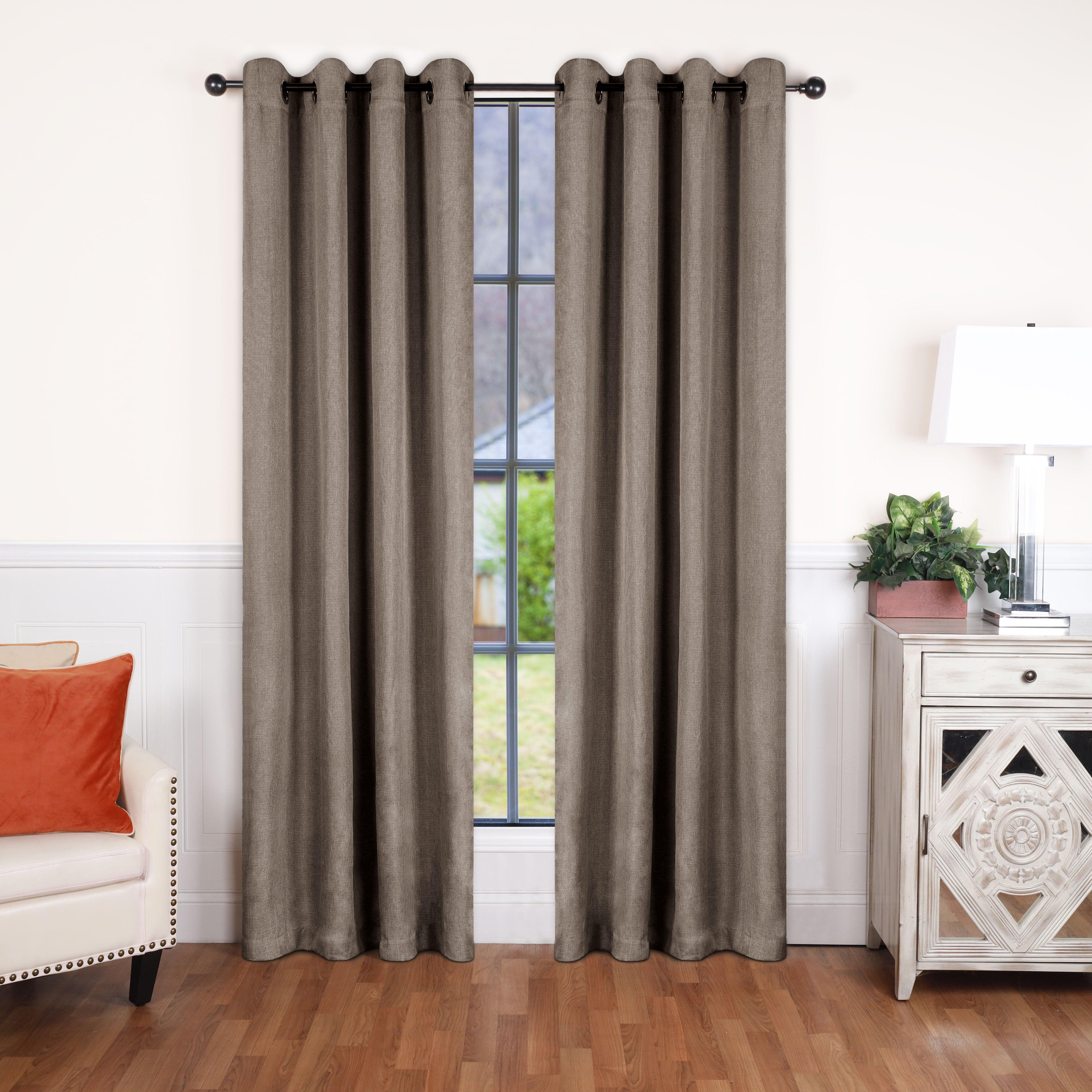 Linen Pattern Washable Blackout Curtains Set of 42