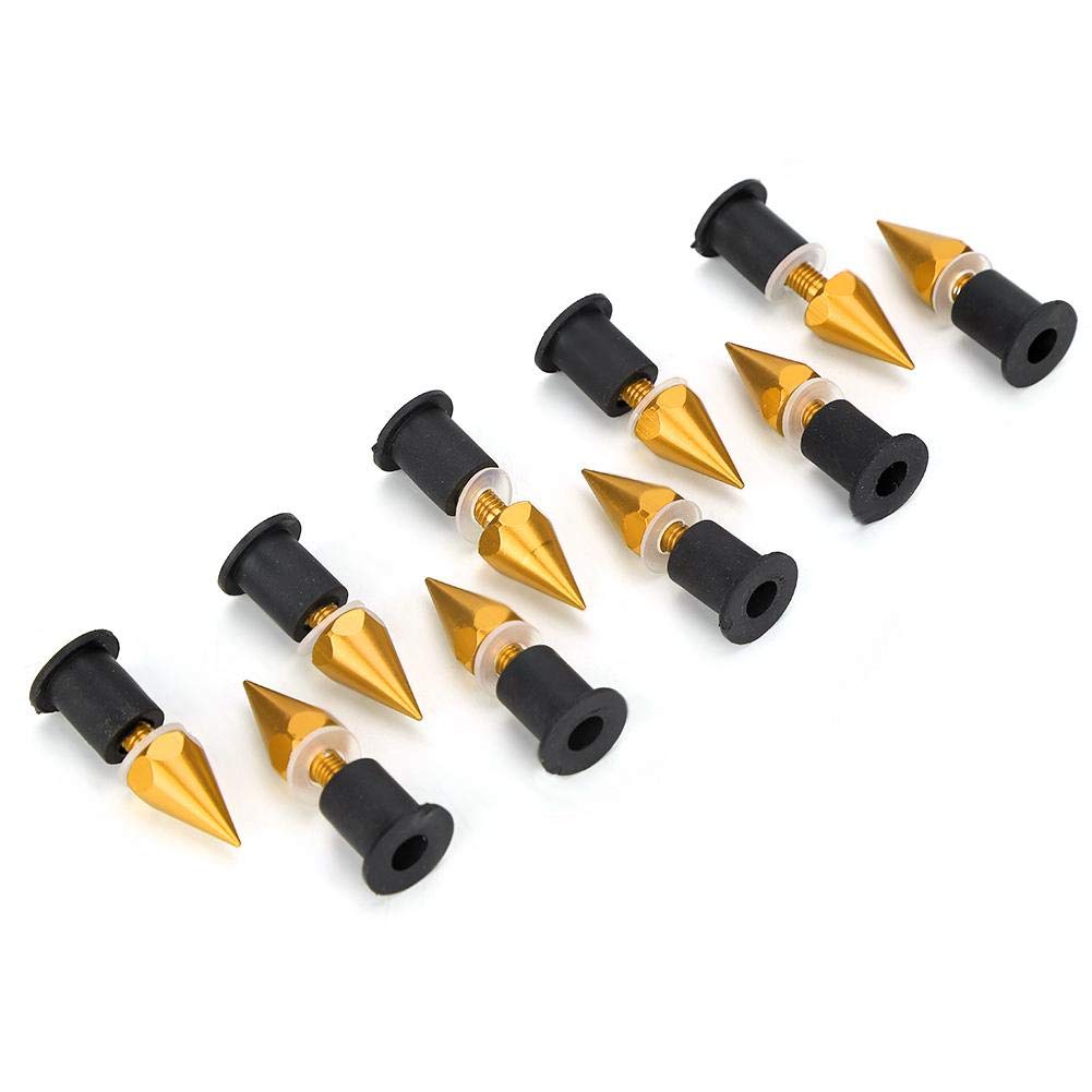 **M5 Motorcycle Wind Screen Bolts & Fairing Screws Kit - Universal Fit for Bikes & Scooters - Gold Spike Windshield Screw Nuts (Ideal for Custom Bike Upgrades & Windshield Repairs)**