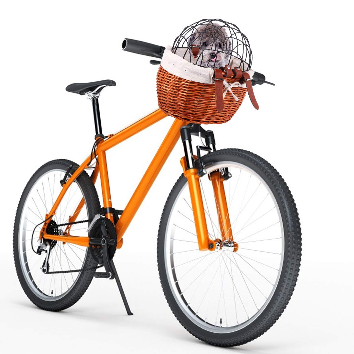 **Durable Front Bike Basket for Pets & Storage - Removable Cycling Carrier Bag for Dogs & Essentials - Perfect for Commuting, Shopping & Outdoor Adventures**
