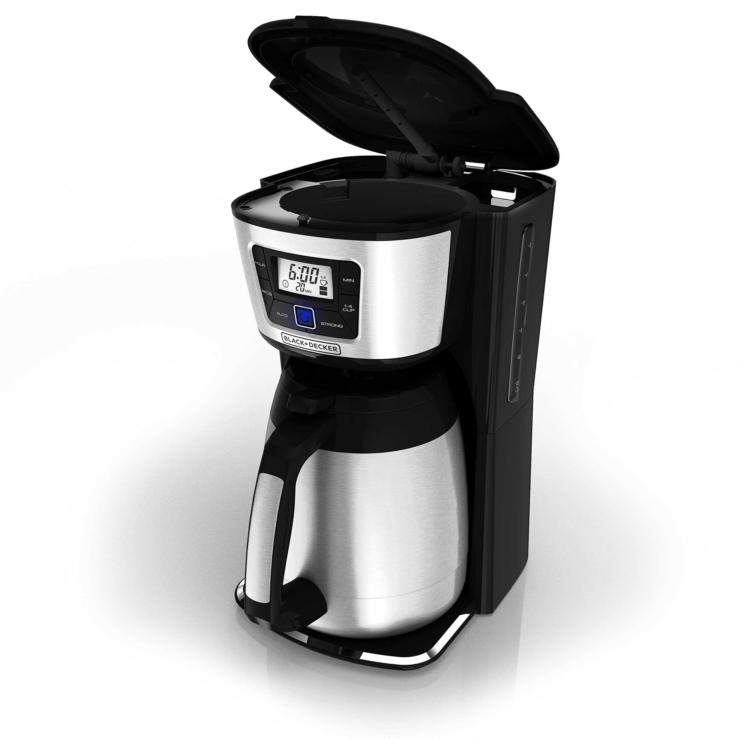 BLACK+DECKER 12-Cup Thermal Coffee Maker with Stainless Steel Carafe - Digital Programmable Coffee Machine for Home & Office - Keeps Coffee Hot for Hours - Easy to Clean & Use - Perfect for Breakfast, Meetings & Entertaining