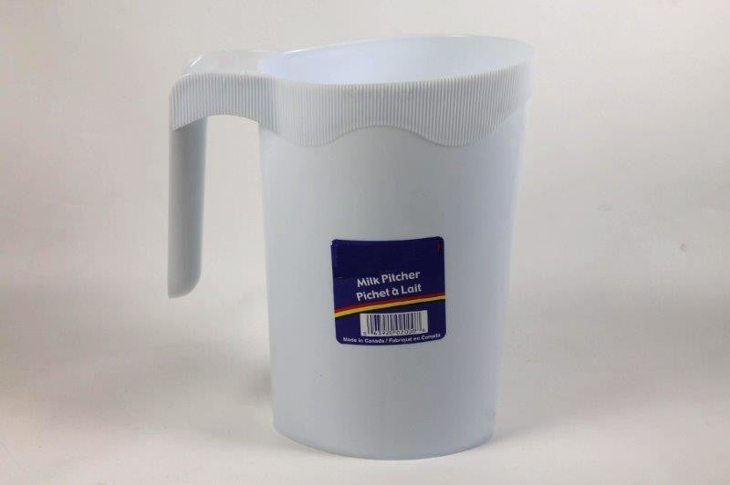 STANDA 1 Liter Plastic Milk Jug Pitcher with Handle - BPA Free Food Grade Container for Milk, Juice, Water - Ideal for Home, Restaurant, and Commercial Kitchen Use - Model PD48
