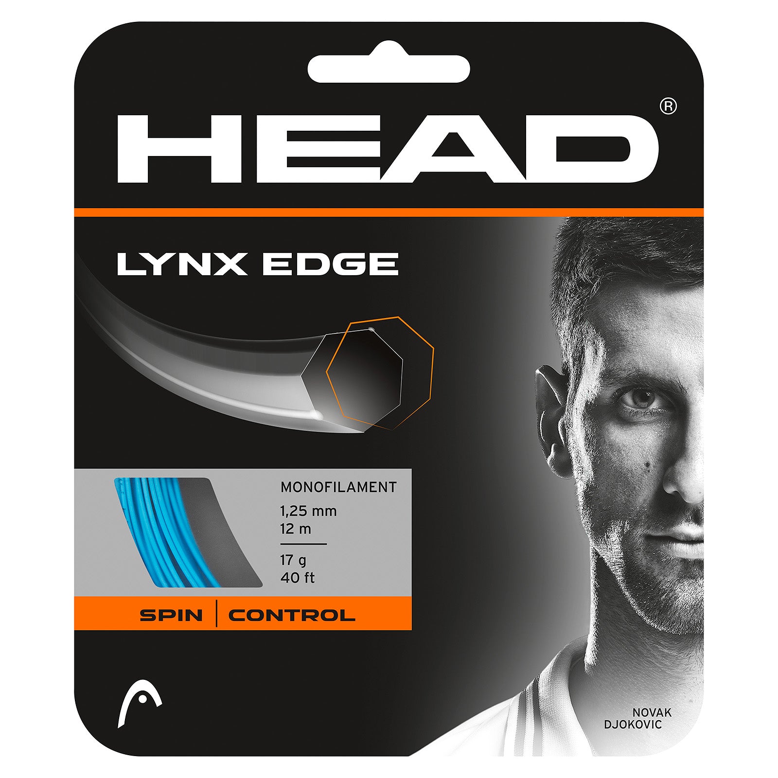 Head Lynx Edge 17/1.25 Tennis String - Blue | High-Performance Polyester String for Tennis Rackets | Perfect for Competitive Play & Training Sessions