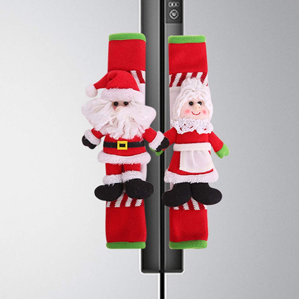 Vosarea 1 Pair Kitchen Appliance Covers - Oven Handle Cover, Dishwasher Handle Cover, Fridge Handle Decoration for Christmas & Home Decor | Heat-Resistant Oven Mitt for Microwave & Electrical Appliances | Perfect for Holiday Decorating, Kitchen Safety & Appliance Protection