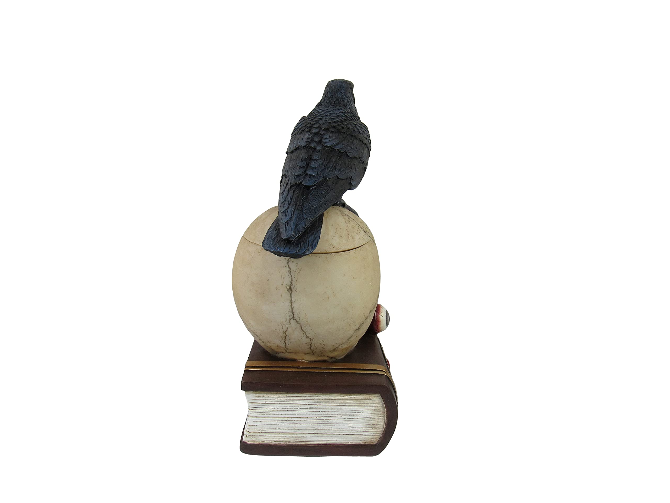 Gothic Skull & Crow Decorative Trinket Box with Lid - Victorian Halloween Jewelry Organizer | 9