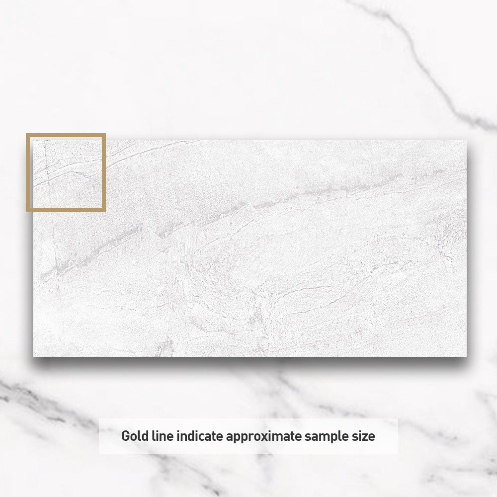 Mondial White 300x600mm Stone Look Lappato Porcelain Tile - Premium Ceramic Wall & Floor Tile for Bathroom, Kitchen & Living Room Renovation