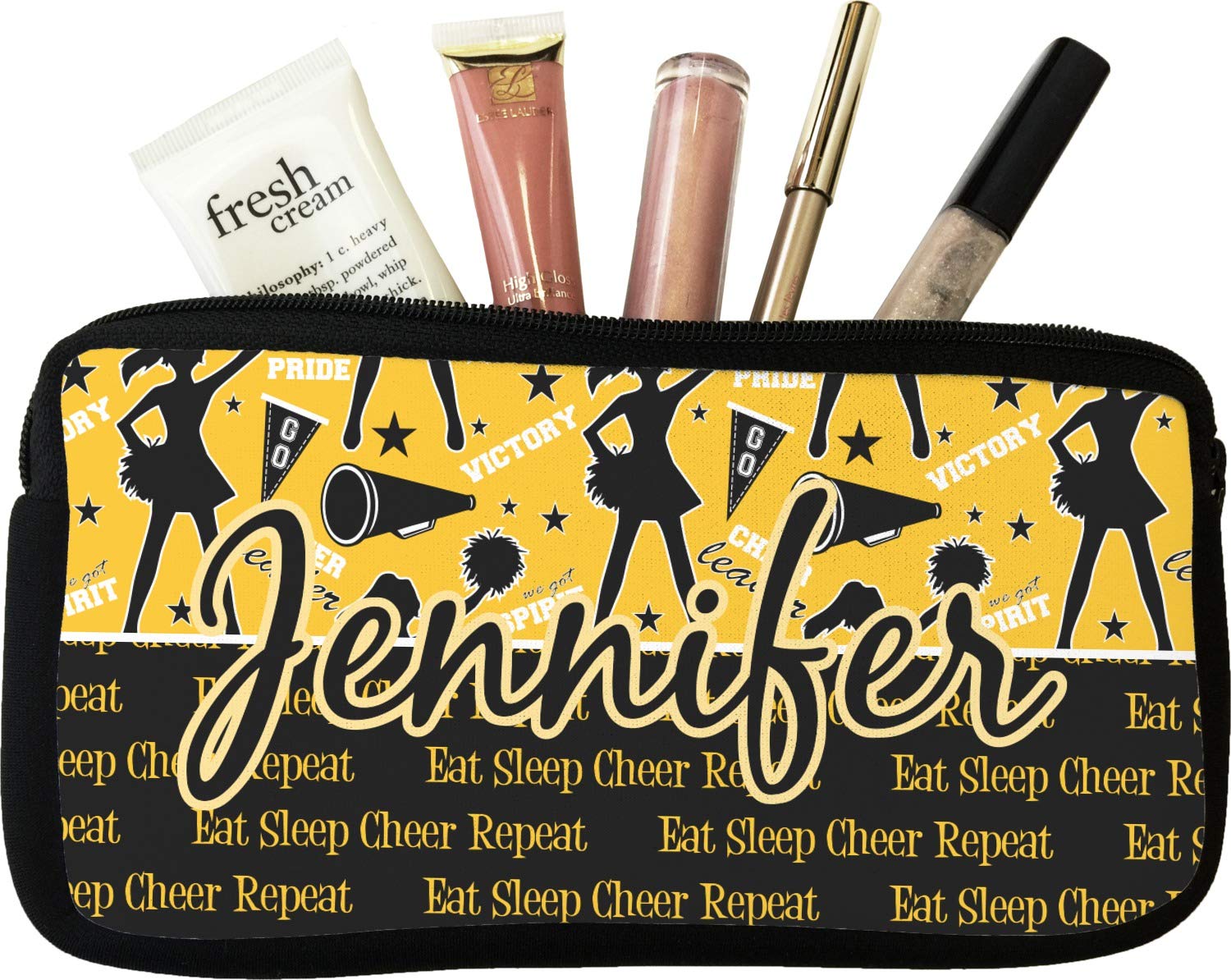 Custom Cheer Makeup Bag - Small Cosmetic Pouch for Travel, Gym & Dance Competitions | Personalized Gift for Cheerleaders