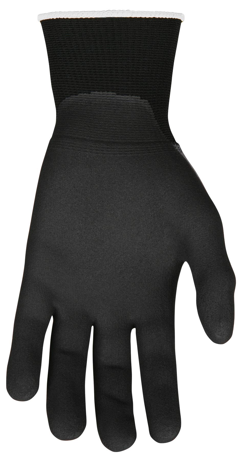 MCR Safety N96790M Ninja BNF 15 Gauge Work Gloves - Nylon/Spandex Shell with NFT Coated Palm & Fingertips - Black/Grey - Medium Size - Durable Hand Protection for Construction, Warehouse & DIY Projects