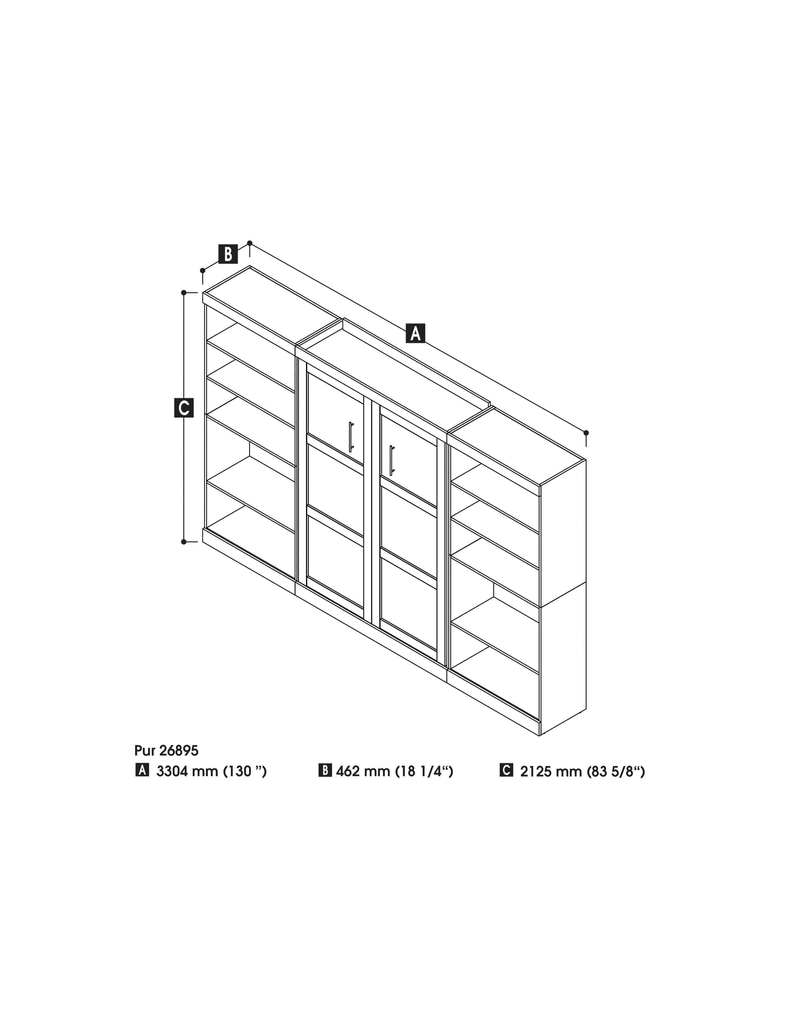 Pur Full Murphy Wall Bed with 2 Storage Units (131