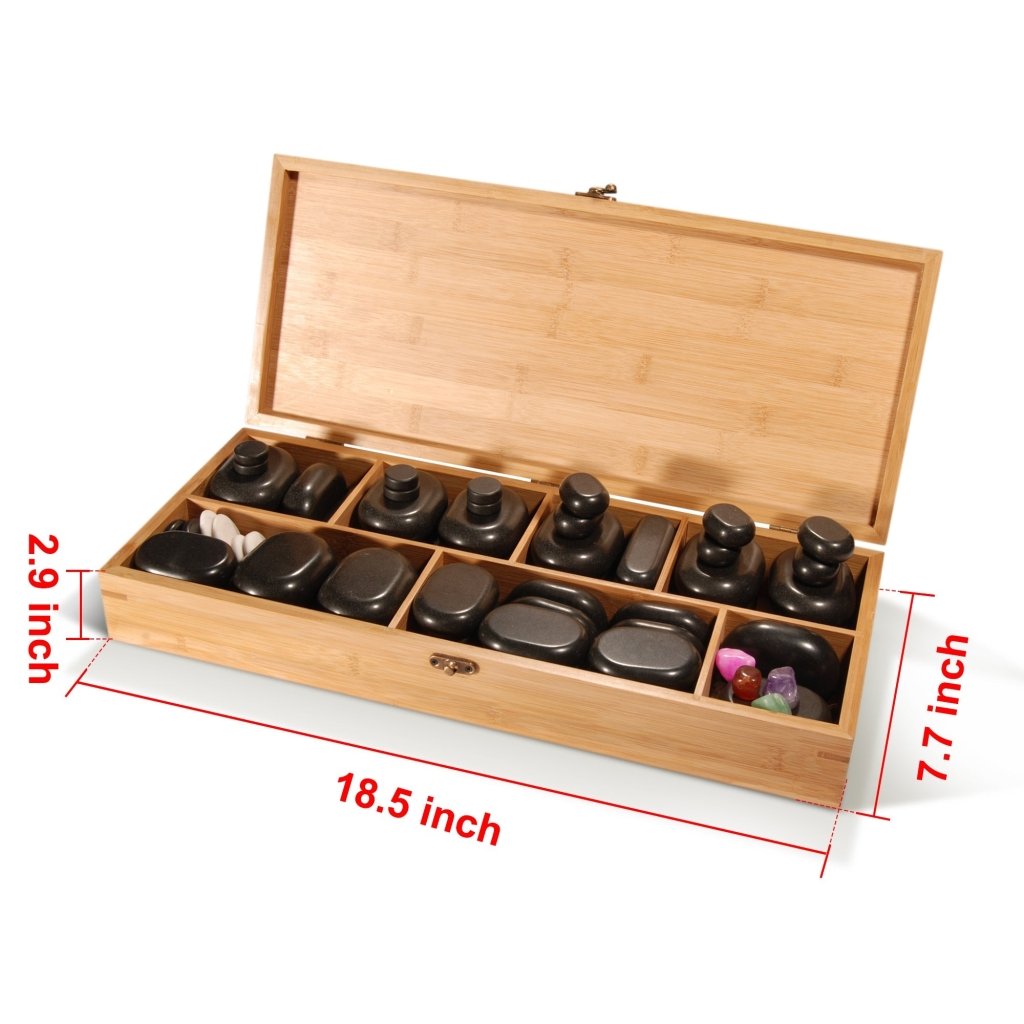 Premium 70-Piece Hot & Cold Stone Massage Kit - Black Lava Basalt Rocks & White Marble Stones with Chakra for Full Body Therapy | Professional Spa, Home Relaxation & Couples Massage Gift Set