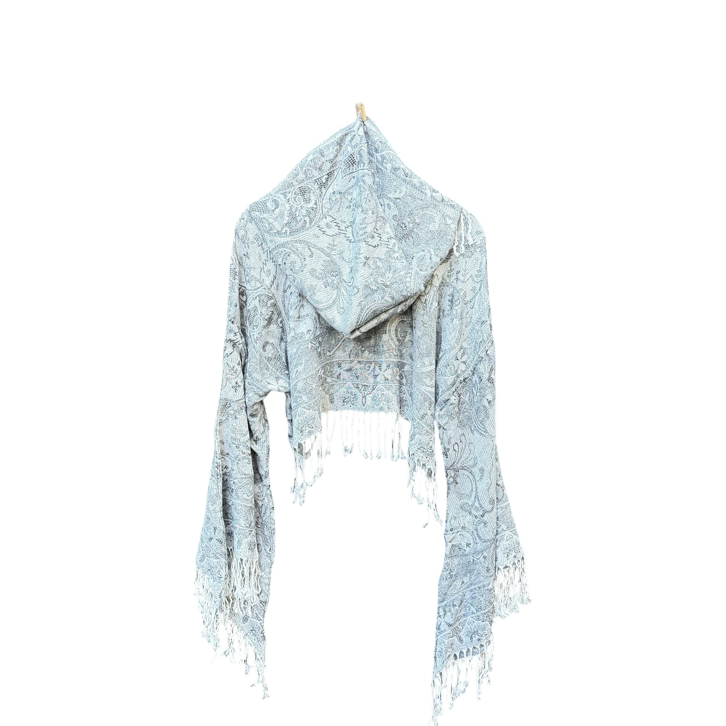 Butterfly Bell Top Denim Paisley Floral Print Women's Blouse - Perfect for Casual Outings, Parties & Boho Fashion Styles