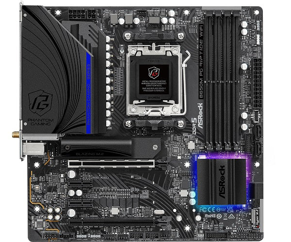 ASRock B650M PG RIPTIDE WIFI DDR5 AMD Socket AM5 mATX Motherboard - Gaming & Streaming PC Build | AMD Ryzen 7000 Series Ready | High-Speed WiFi 6 & PCIe 4.0 Support