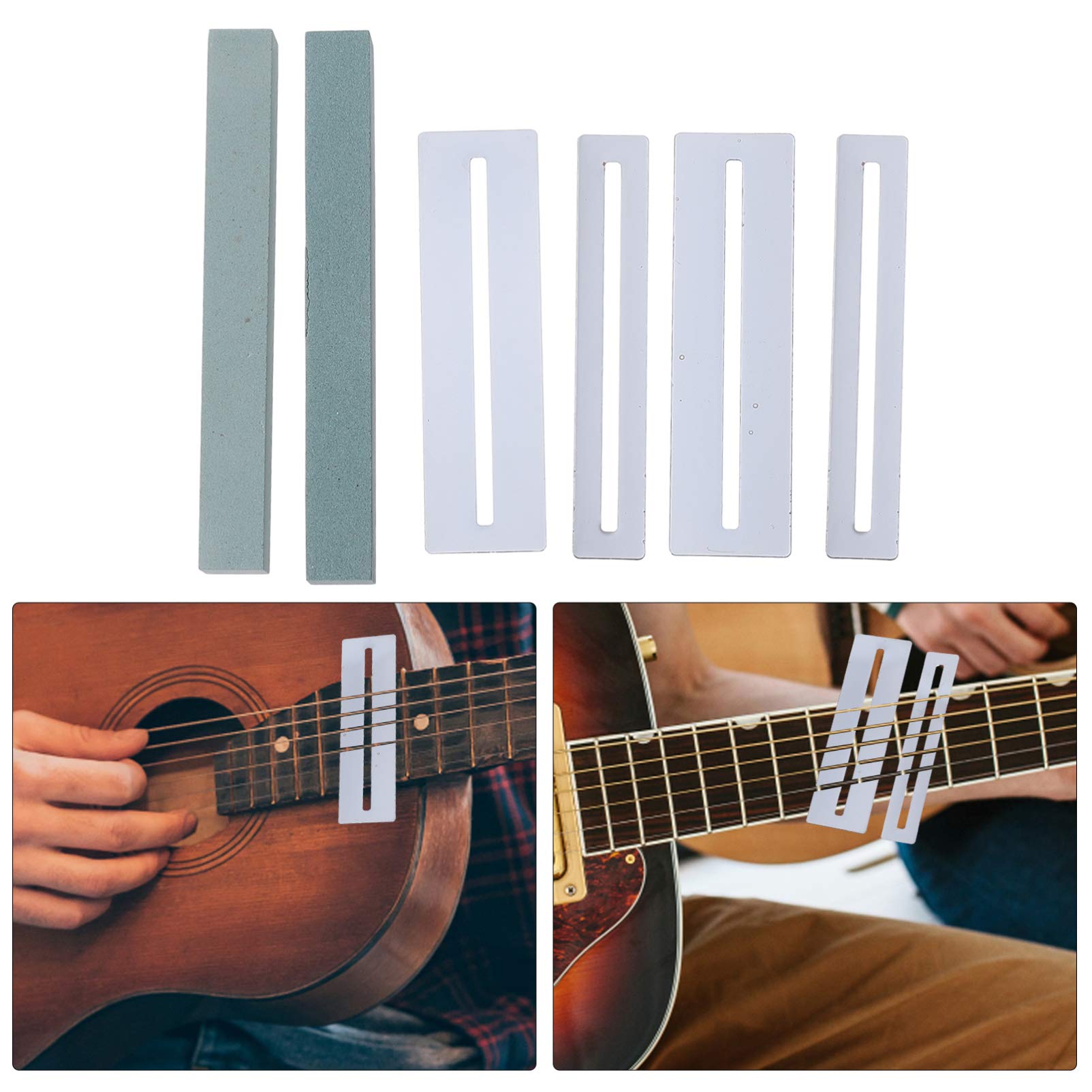 2-Pack Guitar Grinding Stone & Polishing Kit - Professional Guitar Fret File, Fingerboard Polishing Stone & Cleaning Supplies - Essential Guitar Repair Tools for Maintenance & DIY Projects - Perfect for Home Studios, Music Classes & Instrument Care