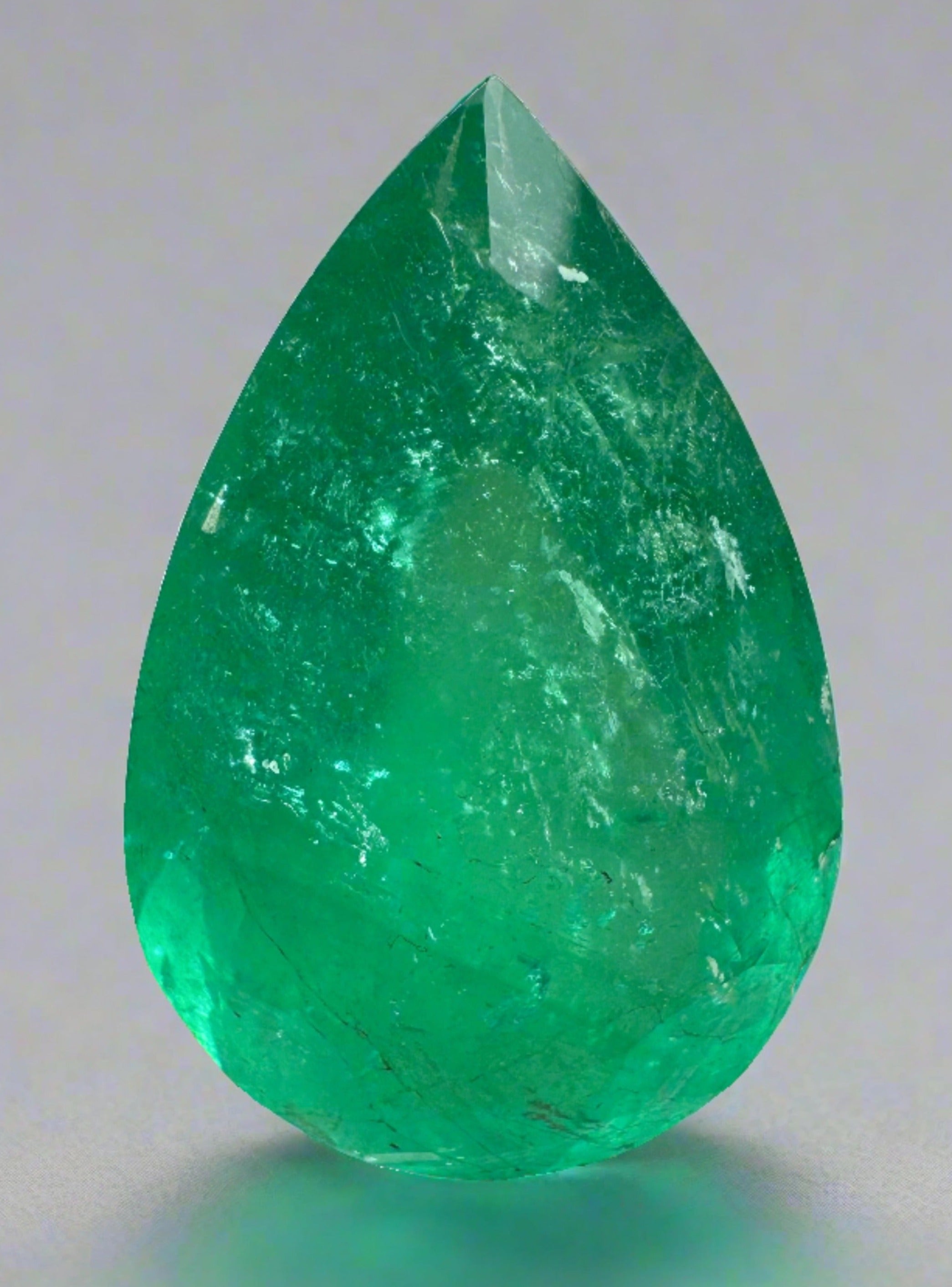 20.43 Carat Natural Colombian Emerald Pear Cut Loose Gemstone - Rare Huge Green 24x16mm for Jewelry Making, Engagement Rings & Luxury Gifts