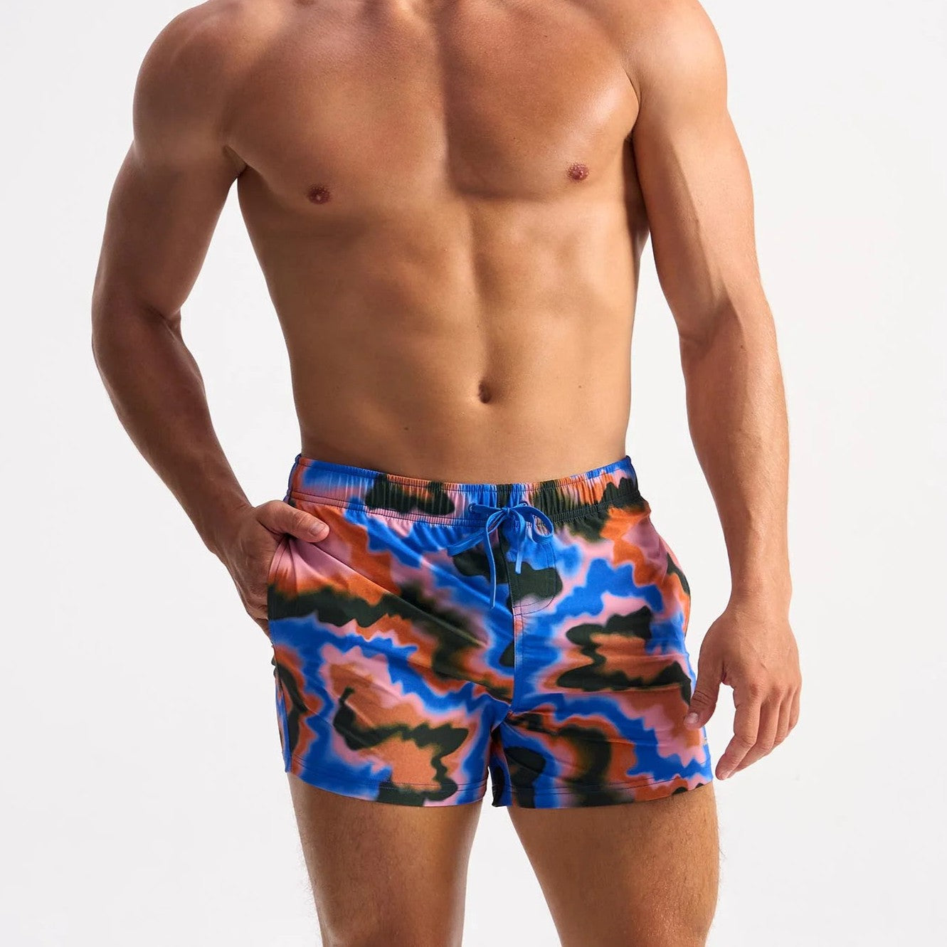 Teamm8 Reef 4 Swim Shorts - Men's Quick-Dry Beach Swim Trunks with UPF Protection - Blue Atoll Color - Perfect for Swimming, Surfing & Summer Vacations