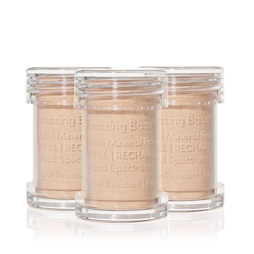 Jane Iredale Amazing Base Refill SPF 20/15 (3 Pack) - Mineral Makeup Foundation for Flawless Coverage | Perfect for Daily Wear & On-The-Go Touch Ups