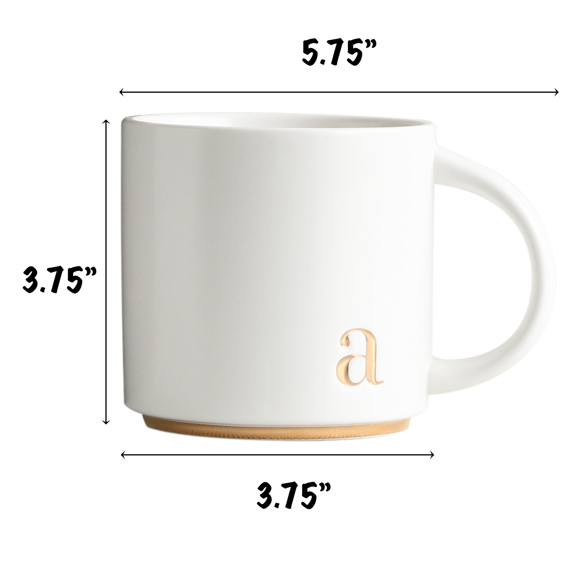 Personalized Monogram Ceramic Mug - 15 oz Golden Initial Coffee Cup, Elegant Alphabet Tea Mug with Gift Box, Luxury Office & Home Use - Perfect for Gifts, Coffee, Tea & Hot Beverages