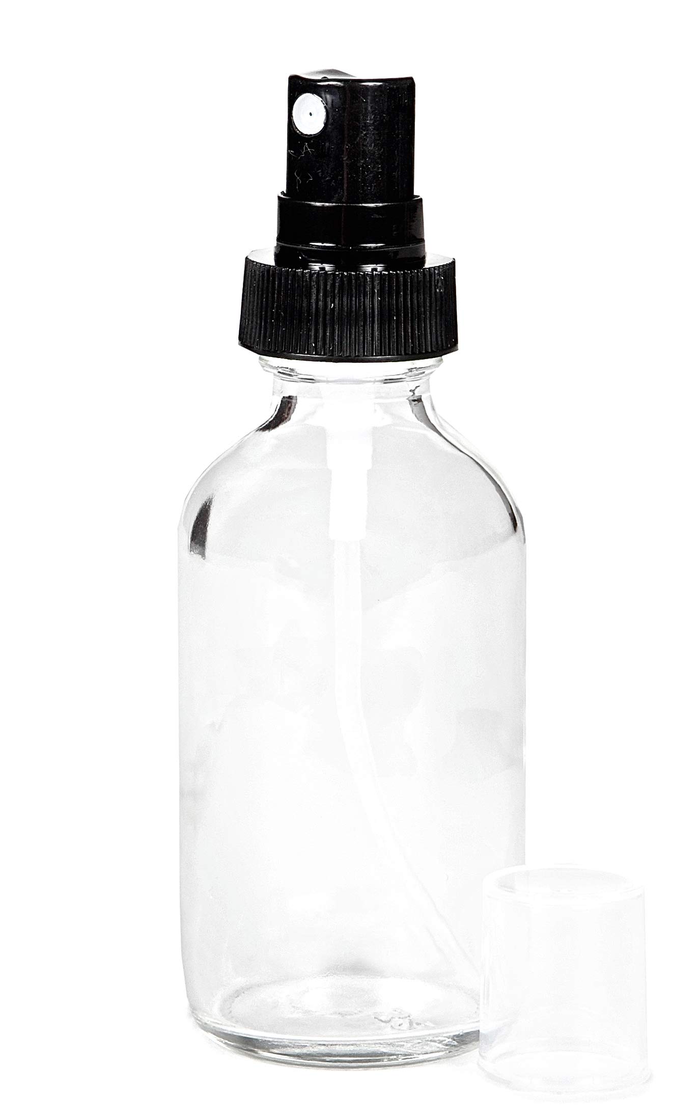 Vivaplex 12-Pack 1 oz Clear Glass Bottles with Black Fine Mist Sprayers - Perfect for Essential Oils, DIY Beauty & Travel-Size Products