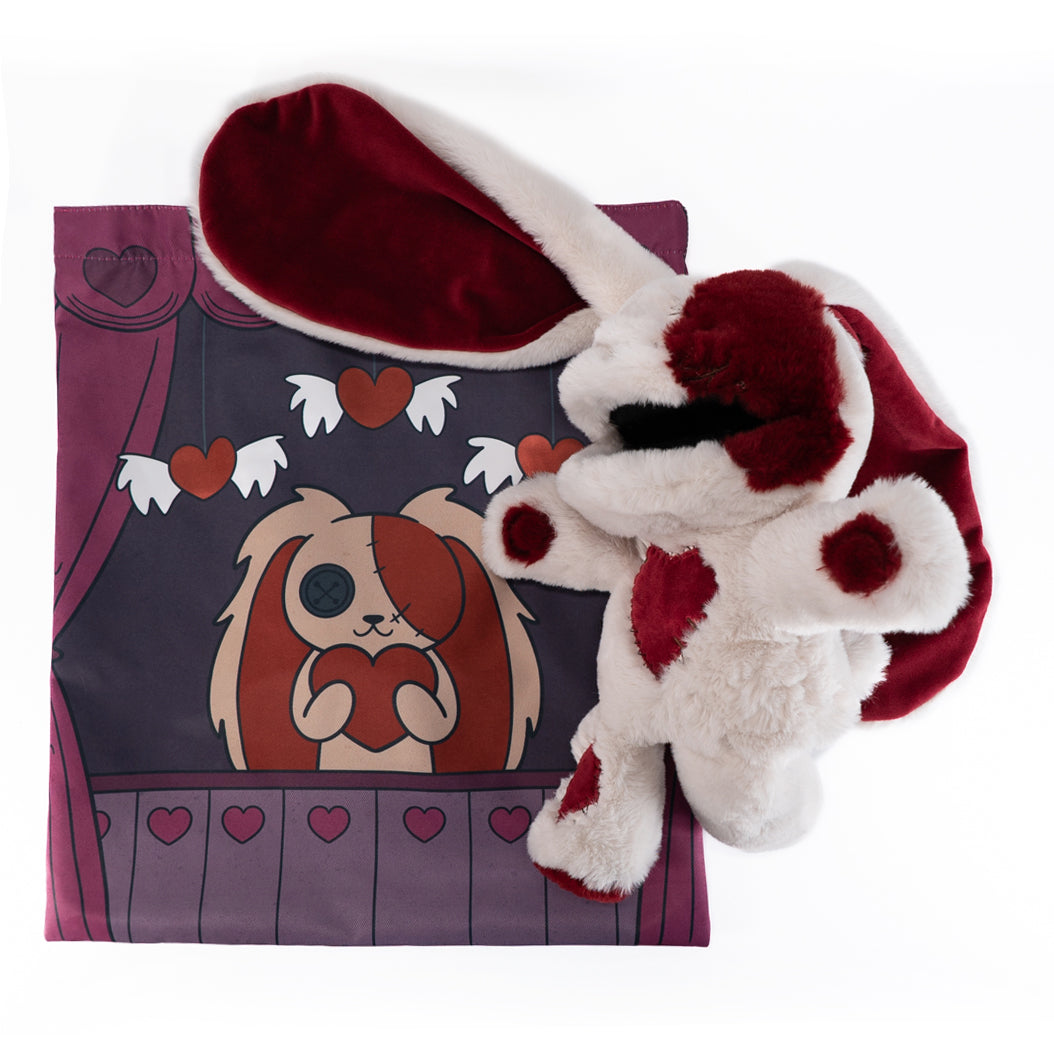 Plushie Dreadfuls Love Rabbit Plush Puppet - Soft Stuffed Animal Toy for Kids & Adults, Perfect for Cuddling, Gifts, and Home Decor