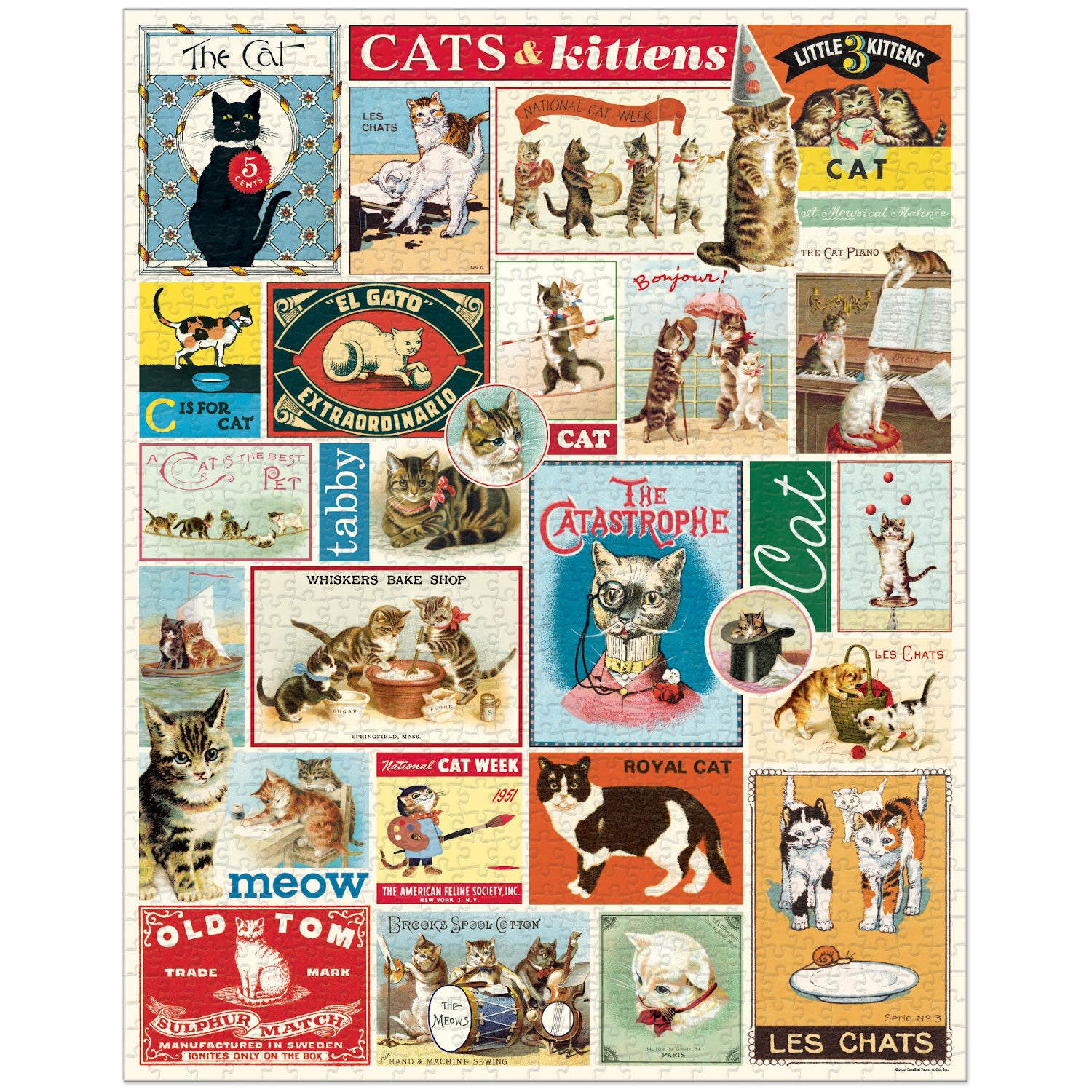 Fun Cats & Kittens Jigsaw Puzzle for Adults & Kids - 500 Piece Animal Puzzle for Family Game Night & Relaxation