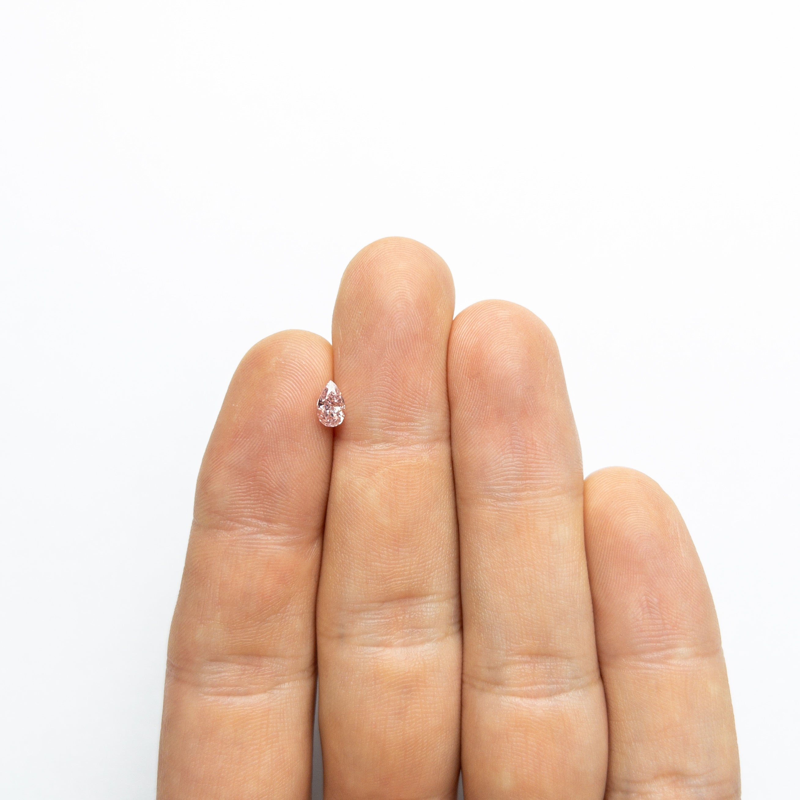 0.50ct GIA Certified Fancy Orangy Pink Pear Diamond (6.21x3.75x2.84mm) - SI2 Clarity, Brilliant Cut - Engagement Ring Center Stone & Jewelry Making