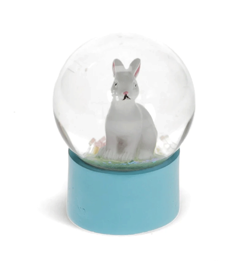 Rex London Bunny Mini Glitter Snow Globe - Cute Animal Collectible Home Decor for Easter, Christmas & Gift Giving | Perfect for Nursery, Desk Display & Holiday Decorations