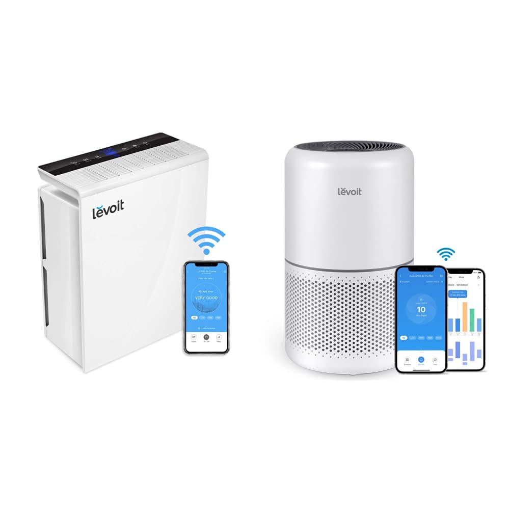 LEVOIT Smart Wi-Fi Air Purifier for Large Rooms up to 3000 sq ft, H13 True HEPA Filter, Ultra Quiet Bedroom Air Cleaner, White - Perfect for Allergies, Dust, Pet Dander & Smoke Removal in Home, Office or Nursery