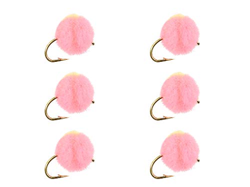 Pink Egg with Yellow Spot - Size 12 - 6 Pack