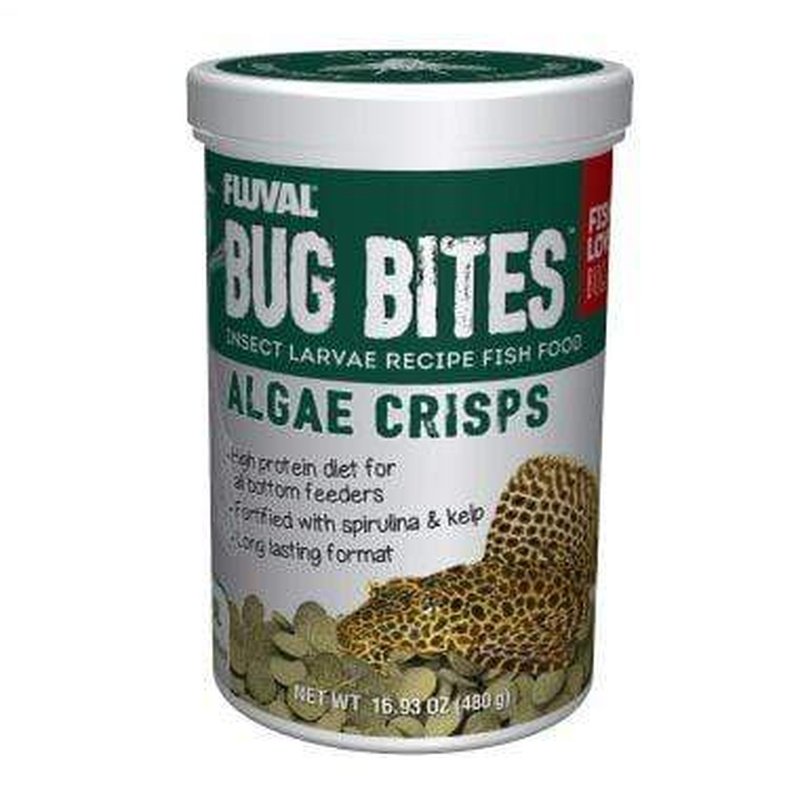 Fluval Bug Bites Algae Crisps - High Protein Fish Food for Tropical & Marine Fish - Perfect for Aquariums, Fish Tanks & Pond Feeding