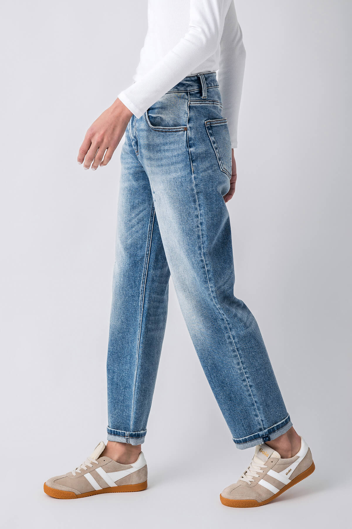 Risen Lucky Boyfriend Jeans for Women - High Waist Distressed Denim Pants - Casual Comfortable Stretch Skinny Jeans | Perfect for Date Night & Weekend Outfits