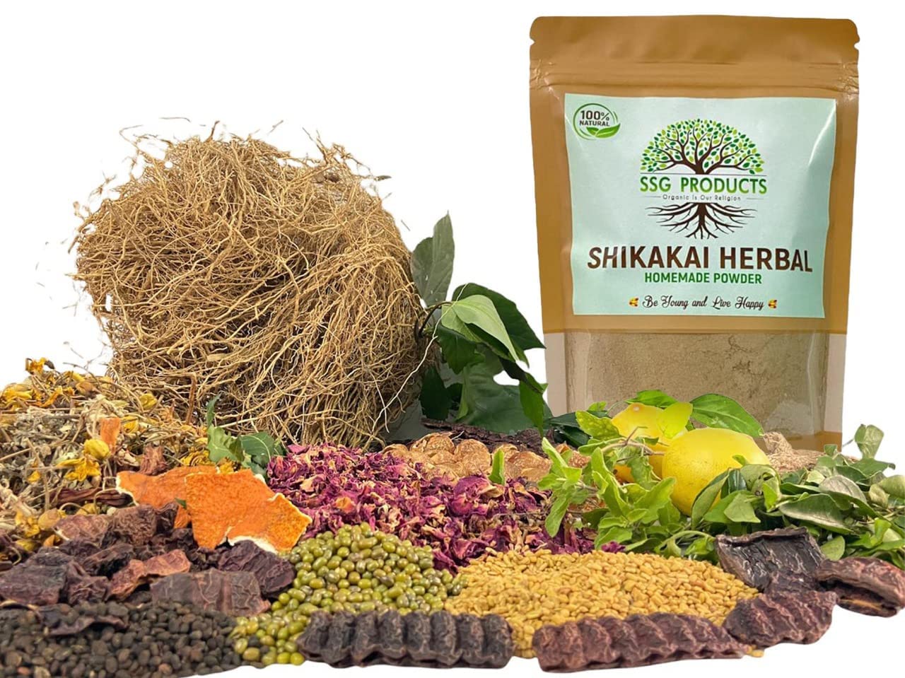 SSG PRODUCTS Herbal Hair Oil, Shikakai Powder & Bathing Powder Combo Pack (100ml + 100g + 100g) - 300g Total | Natural Ayurvedic Hair & Body Care Set for Healthy Hair Growth & Skin Cleansing | Perfect for Daily Hair Wash & Spa Treatment at Home