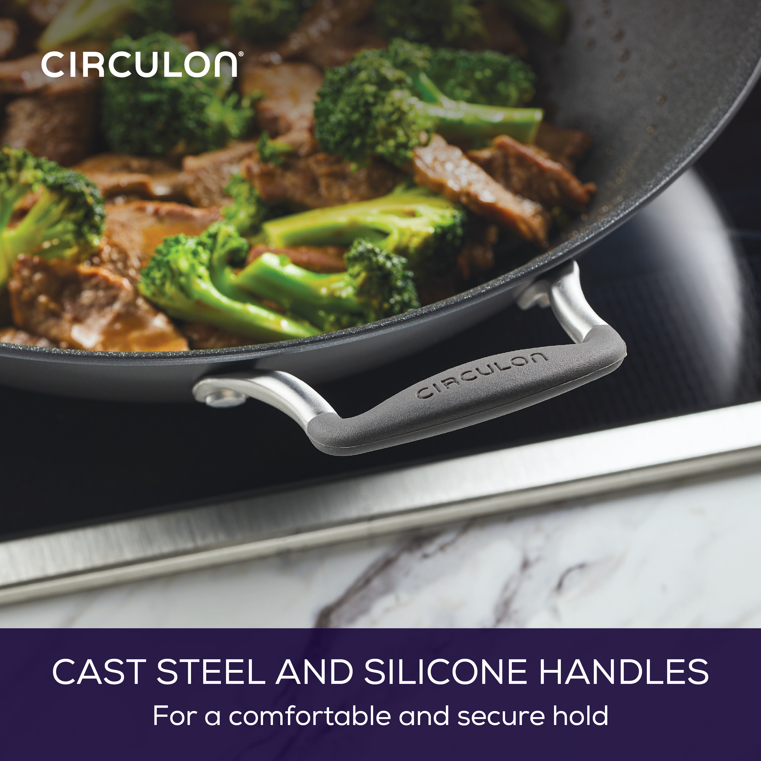14 Inch A1 ScratchDefense™ Nonstick Wok with Lid - Professional Carbon Steel Stir Fry Pan for Home Cooking, Asian Cuisine & Healthy Meals - Perfect for Stir-Frying, Sautéing & Deep Frying