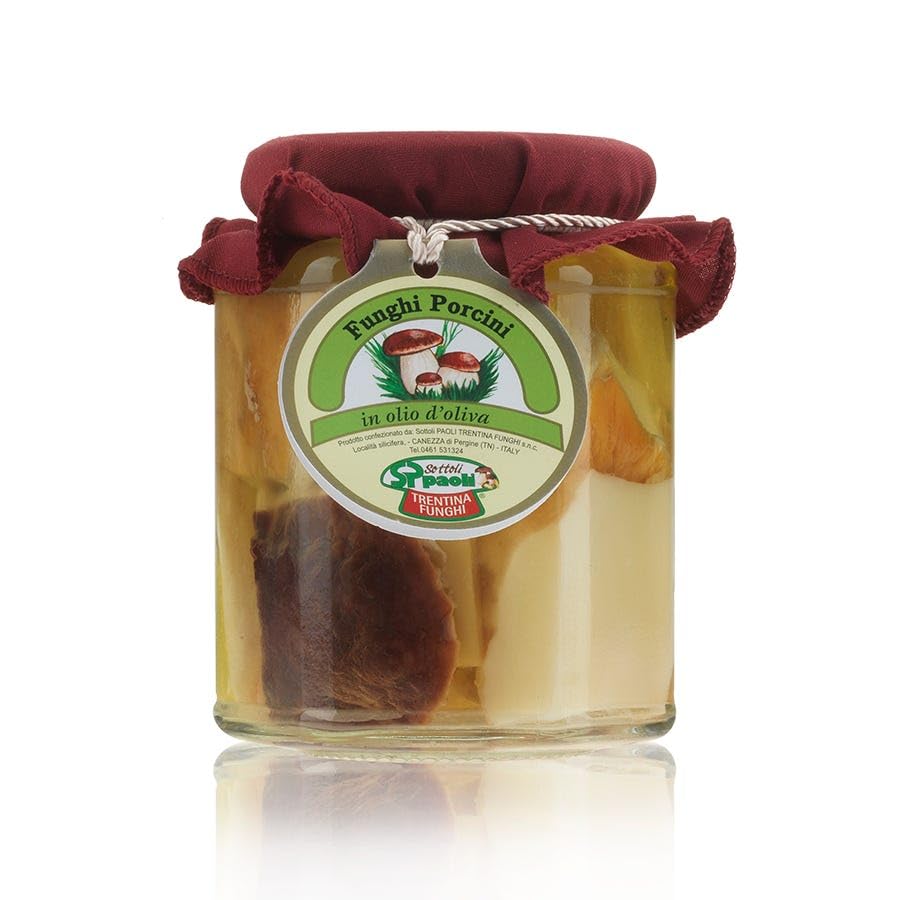 Premium White Porcini Mushrooms Sliced in Extra Virgin Olive Oil - 290g | Gourmet Italian Ingredient for Pasta, Risotto & Fine Dining