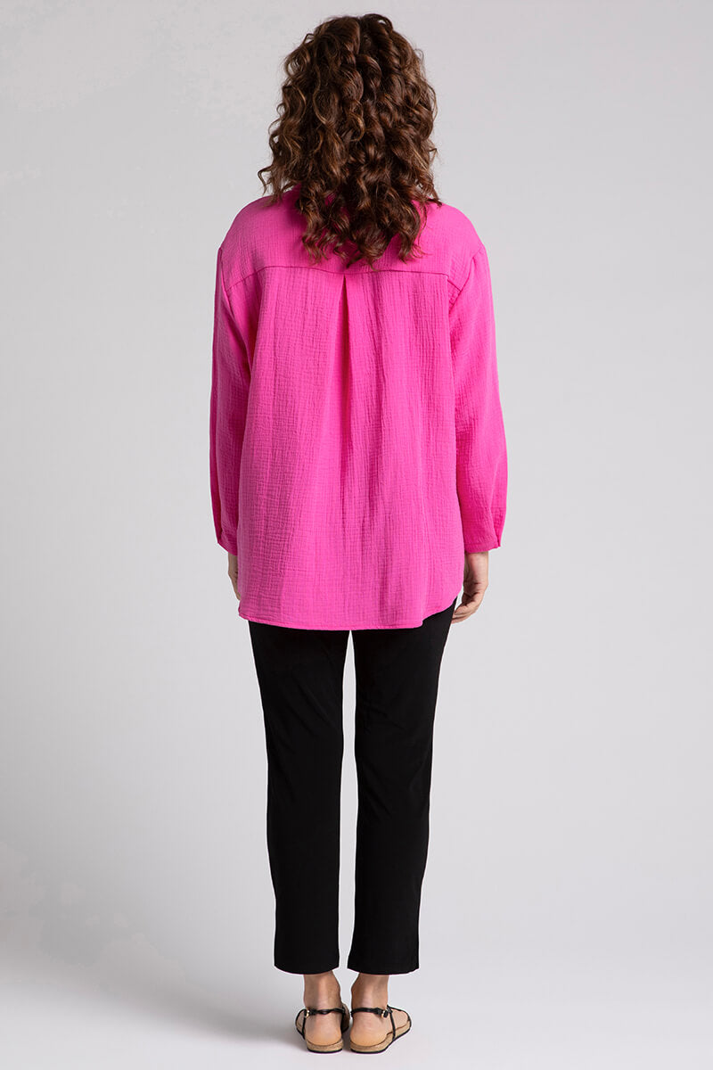 Soft Cotton Gauze Casual Shirt with Peony Print - Perfect for Summer Outfits, Beach Cover-ups & Boho Fashion