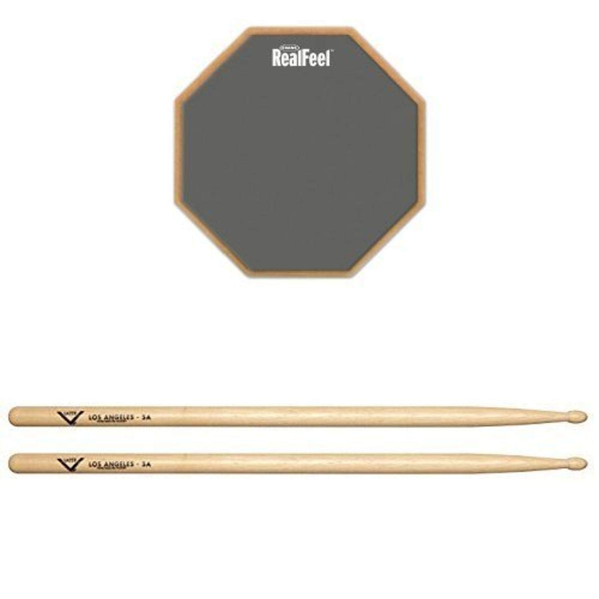 Evans 2-Sided Drum Practice Pad 12 Inch with Drumsticks - Perfect for Quiet Drumming Practice at Home, Studio & School