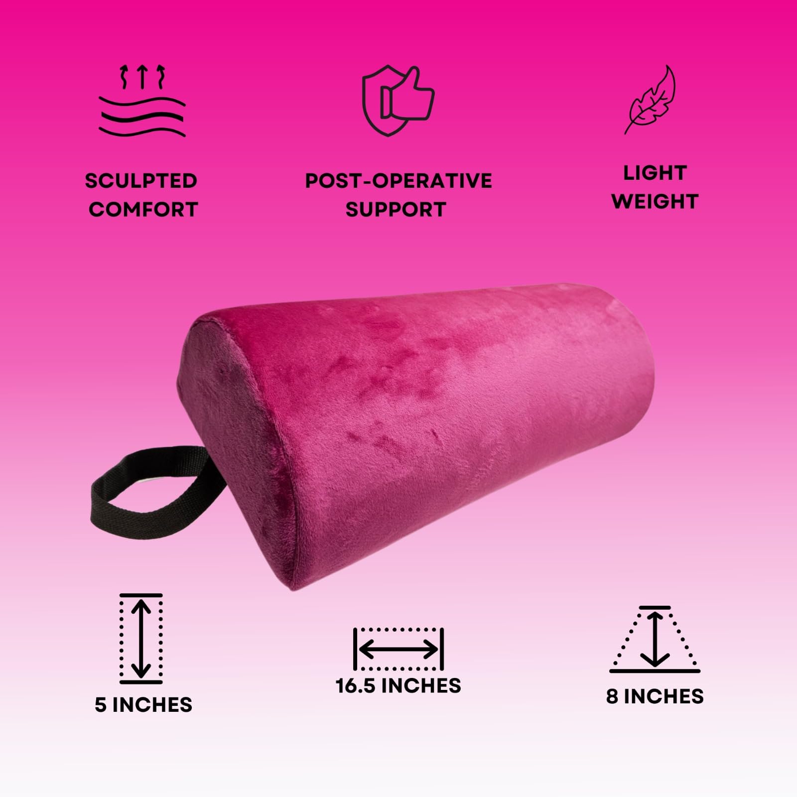 Ergonomic Lumbar Support Pillow for Office Chairs - Detachable & Breathable Lower Back Cushion - Home & Office Comfort - Perfect for Desk Work, Gaming & Long Sitting Sessions (Pink)