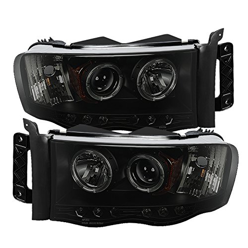 Xtune LED Halo Headlights for Dodge Ram 1500 (2002-2005) - Black/Smoked Lens - High Visibility & Style Upgrade for Night Driving & Off-Road Adventures