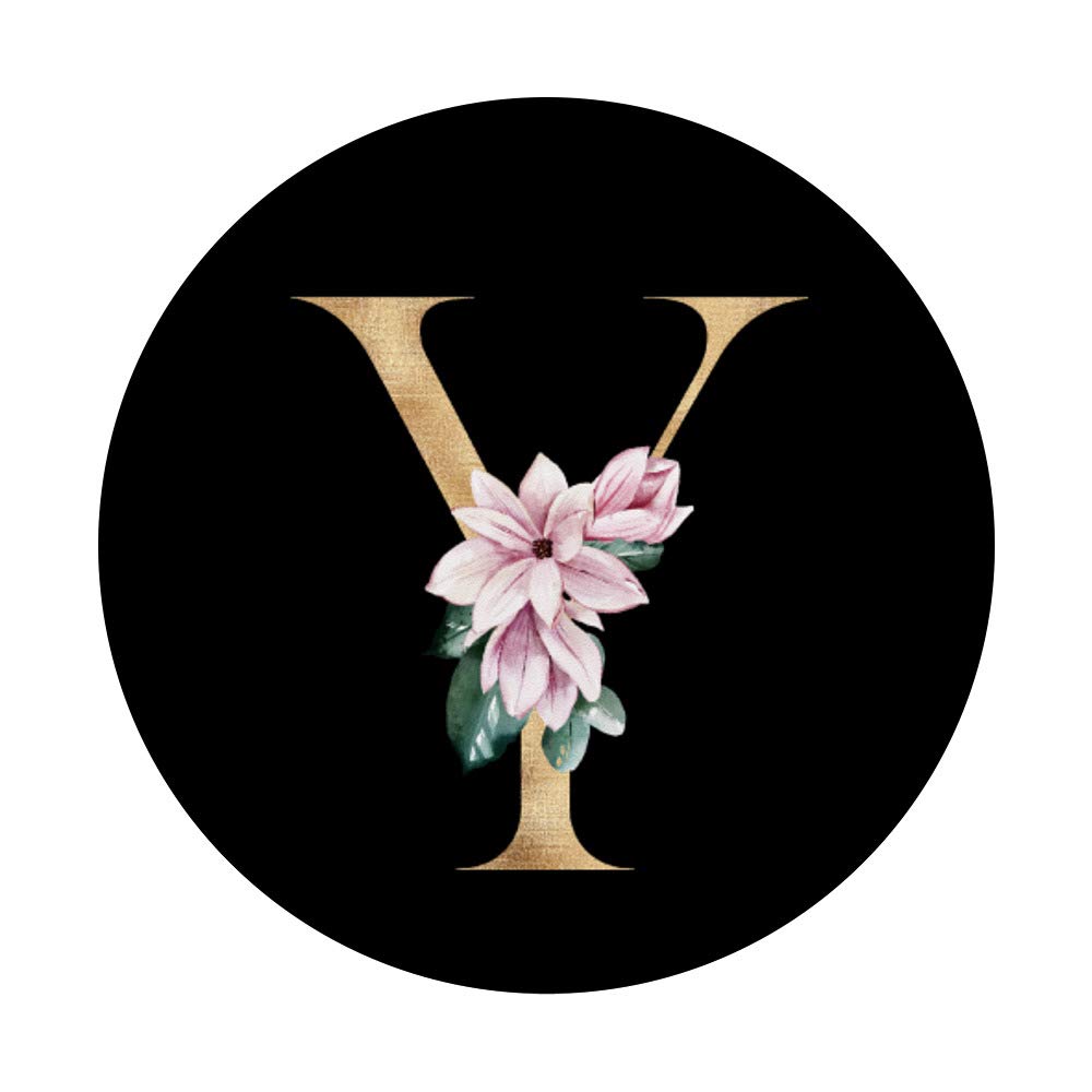 Personalized Watercolor Initial Y Magnolia PopSockets - Phone Grip & Stand for iPhone, Samsung, Tablets | Perfect Gift for Women, Artists & Plant Lovers