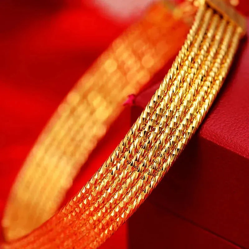 24K Pure Gold Bracelet for Women - 999 Solid Real Gold Bangle with Simple & Elegant Design, Classic Jewelry Gift for Anniversary, Birthday, Valentine's Day - Perfect for Daily Wear & Special Occasions