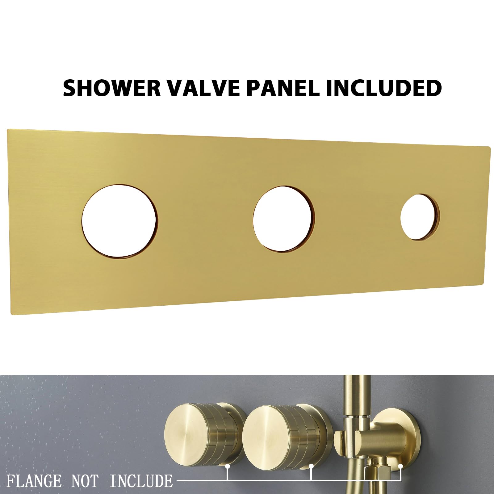 TRUSTMI 10 Inch Rainfall Shower System - Modern 3 Function Concealed Shower Faucet Set with Handheld Shower Head, Trim Kit & Brass Valve - Brushed Gold Finish for Luxury Bathroom & Spa Experience