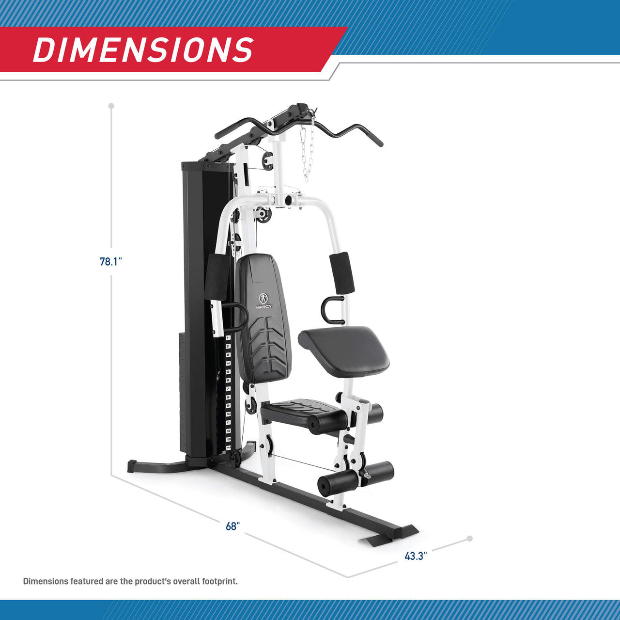 Marcy 150lbs Home Gym System MWM-8147 - Strength Training Equipment for Full Body Workout at Home | Perfect for Small Spaces & Home Fitness