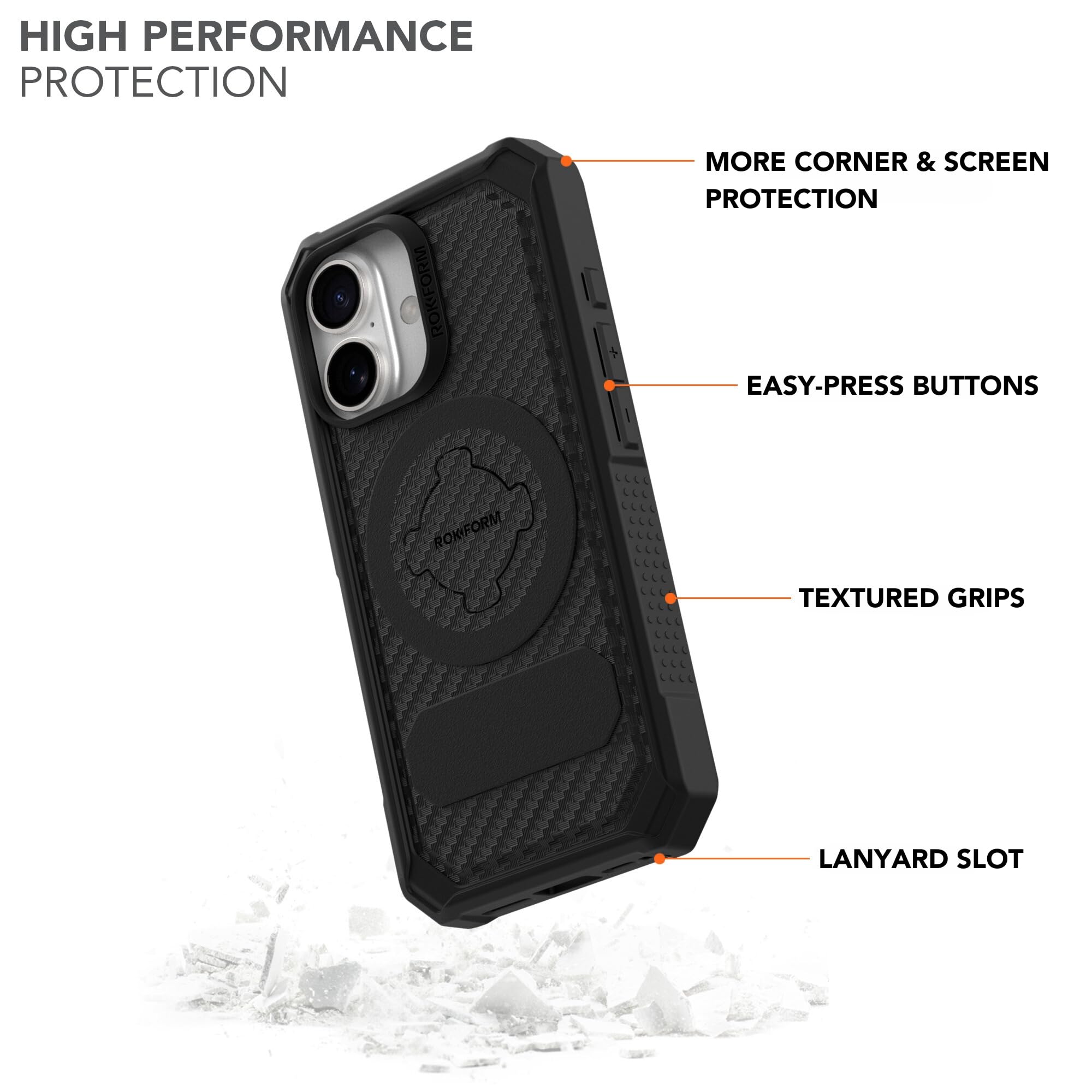 Rokform Rugged Magnetic iPhone 16 Case with RokLock Twist Lock | Drop Tested Armor Protection | Perfect for Outdoor Adventures & Active Lifestyles