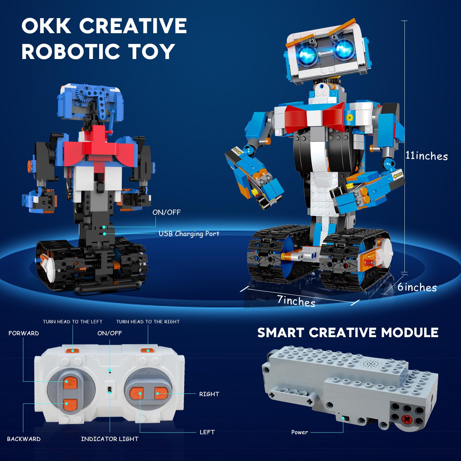 OKK STEM Robot Building Kit for Kids Ages 8-12 - 635 Piece Remote & App Controlled Engineering Toy with Coding DIY Projects - Rechargeable Educational Gift for Boys & Girls - Perfect for School Science Fairs & Birthday Presents