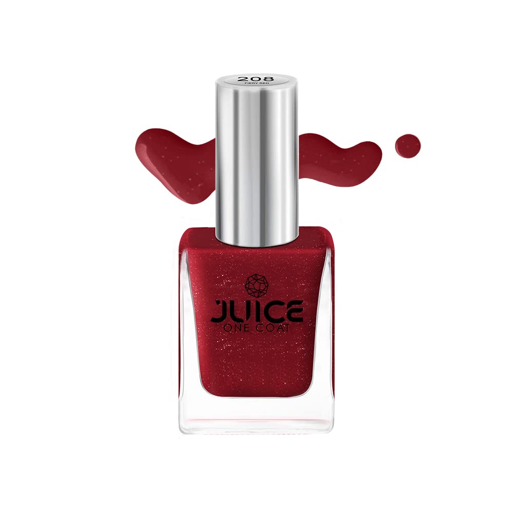 JUICE Quick-Dry Long Lasting Nail Polish Set - 6 in 1 Combo with Chip Resistant Gel Finish & High Gloss (Pretty Pinks & Royal Reds) | F&D Approved Colors & Pigments | Perfect for Salon, Home Manicures & Special Occasions